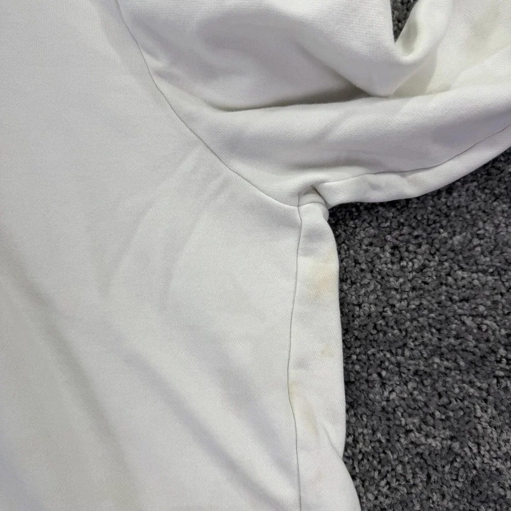 Nike Hoodie Womens XL White Fleece Pullover Small Swoosh Kangaroo Pocket Casual